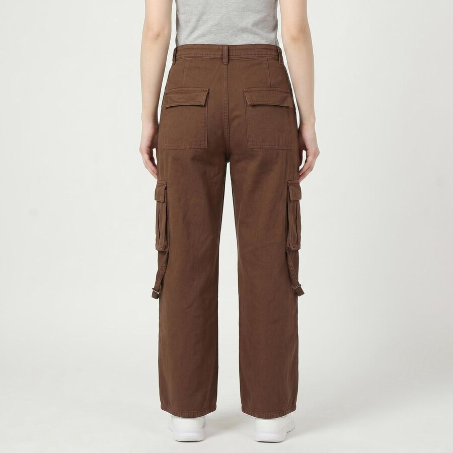 Women's Brown Regular Fit Cotton Jeans, Brown, large