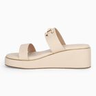 Women's Beige Slip-On Platform Sandals, Beige, small