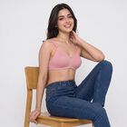Women's Lilac Cotton Blend V-Neck Bralette Bra, Lilac, small