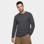 Men Navy Blue Round Neck Regular T-Shirt, नेवी ब्लू, small