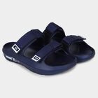 Men's Navy Blue Adjustable Strap Sliders, नेवी ब्लू, small