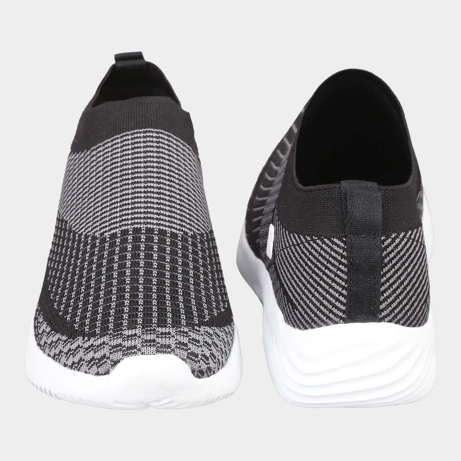 Men Solid Slip-On Sports Shoes, Black, large image number null