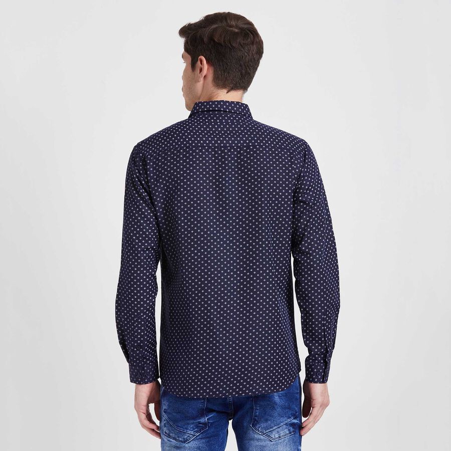 Printed Casual Shirt, Navy Blue, large image number null