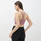 Women's Black Scoop Neck Athleisure Sports Bra, गुलाबी, small image number null