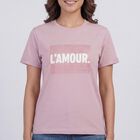 Women's Lilac Round Neck Graphic T-Shirt, लाइलेक, small