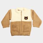 Infants Beige Stand Collar Zip-Up Sweatshirt, Beige, small