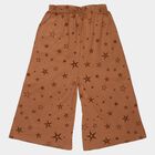 Girls' Brown Wide Leg Star Printed Capri, Brown, small