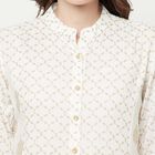 3/4th Sleeves Flared Kurta, Off White, small image number null
