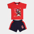Infants Cotton Round Neck Baba Suit, Red, small image number null