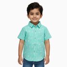 Boys Light Mint Green Cotton Half Sleeve Classic Casual Shirt, Light Green, small
