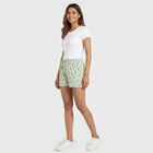 Women's Green Regular Fit Casual Shorts, हल्का हरा, small