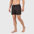Men's Black Relaxed Fit Printed Boxers, Black, small