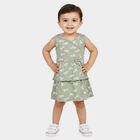 Infants' Green Tiered Floral Printed Frock, हल्का हरा, small