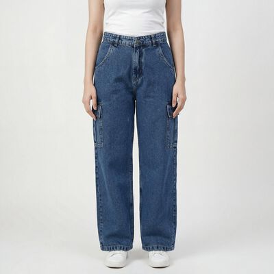 Women's Blue Slim Fit High-Rise Jeans