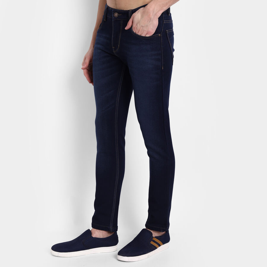 Tinted 5 Pocket Slim Fit Jeans, Dark Blue, large image number null