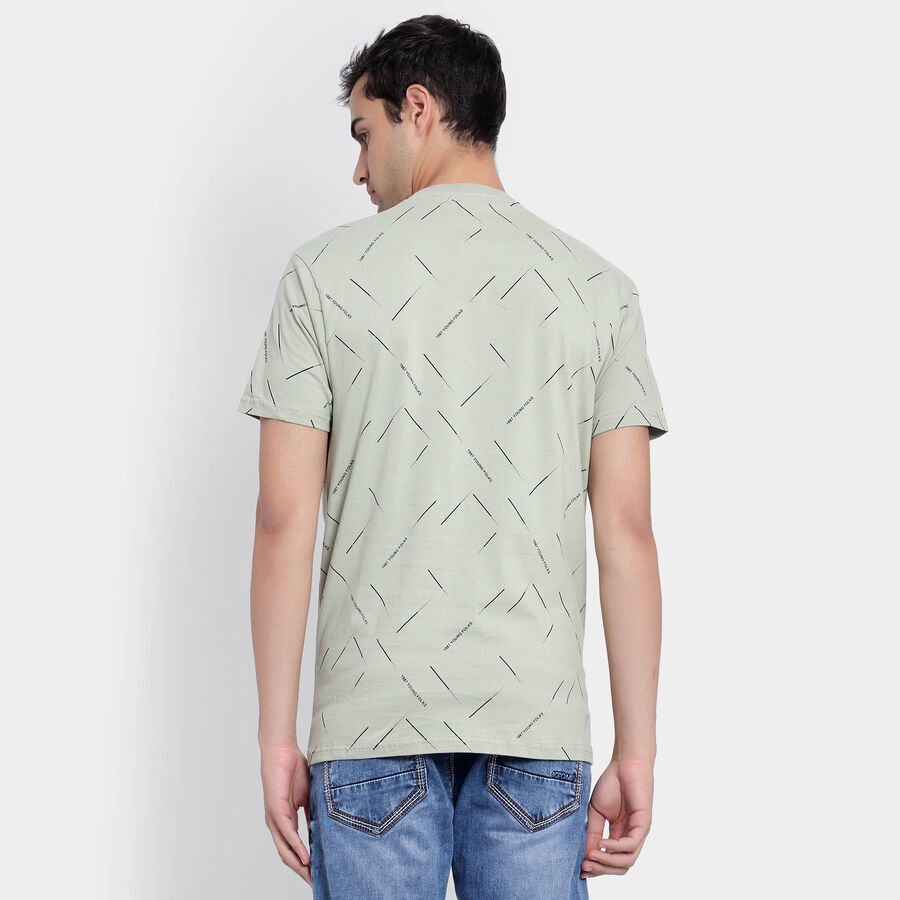 Cotton Round Neck T-Shirt, Light Green, large image number null