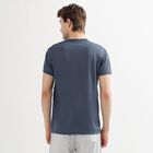 Men's Midnight Blue Crew Neck Slim Fit T-Shirt, Mid Blue, small image number null