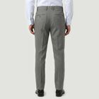 Men's Grey Slim Fit Flat-Front Formal Trousers, Light Grey, small