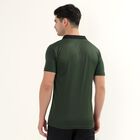 Men's Dark Olive Green Polo Neck Athleisure Polo T-Shirt, ओलिव, small