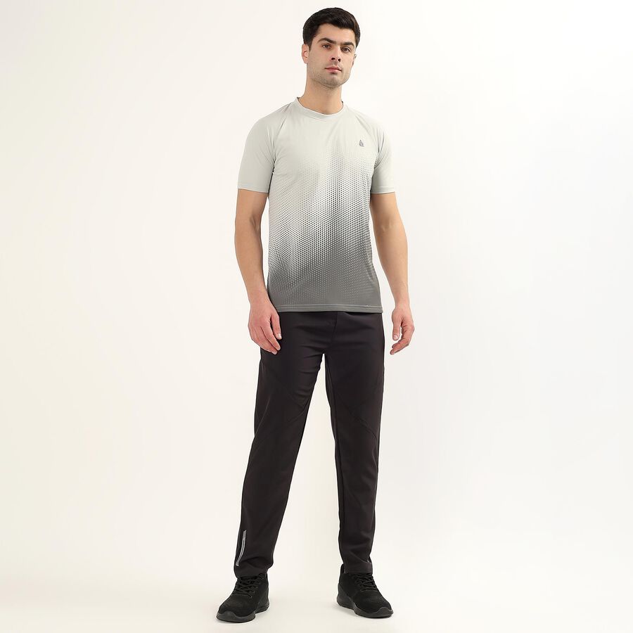 Men's Dark Grey Regular Fit Reflective Track Pants, Dark Grey, large