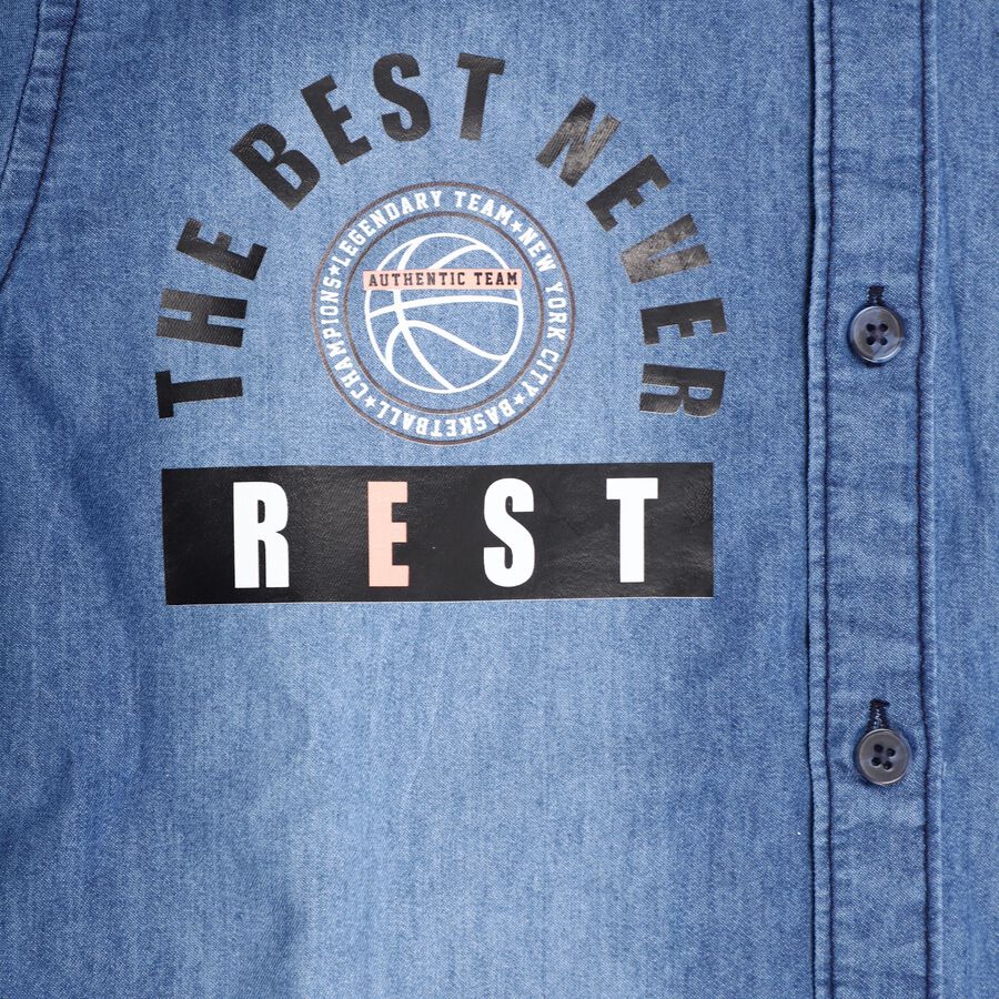 Boy's Casual Shirt , Mid Blue, large image number null