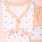 Infants' 100% Cotton Gift Set 5 Pc&nbsp;Gift&nbsp;Set&nbsp;(Top, Shorts, Sheet, Cap, Bib), Peach, small