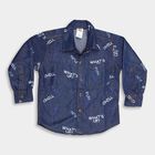 Boys' Denim Casual Shirt, मध्यम नीला, small image number null