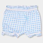 Girls' Light Sky Blue Regular Fit Gingham Check Bloomer, हल्का नीला, small image number null