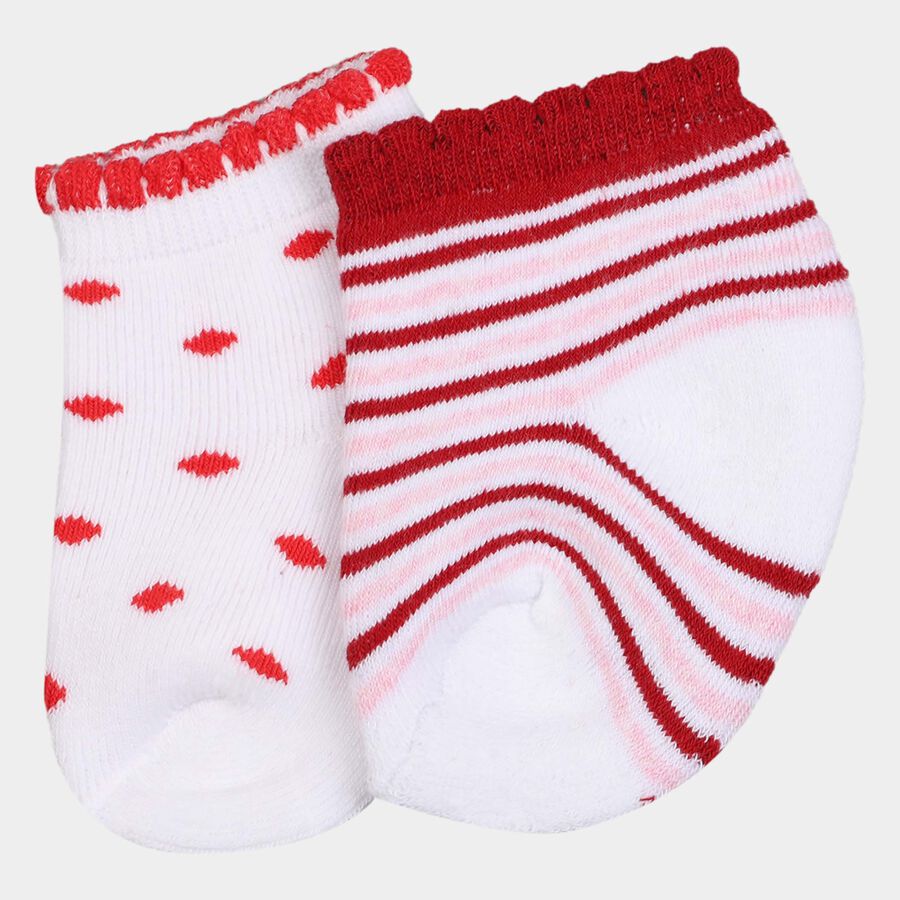 Infants Cotton Stripes Socks, White, large image number null