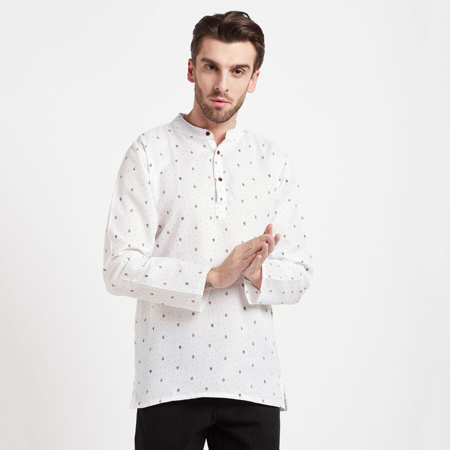 Printed Regular Kurta, सफ़ेद, large image number null