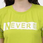 Ladies' Round Neck T-Shirt, निऑन ग्रीन, small