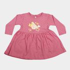 Infants' Purple Fit and Flare Graphic Printed Frock, Purple, small
