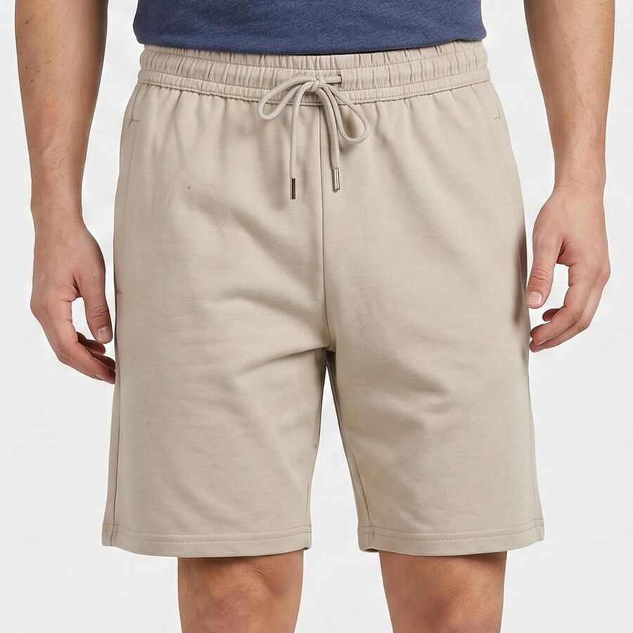 Men's Light Grey Regular Fit Athletic Bermuda Shorts, Light Grey, large