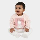 Infants Light Pink Cotton Crew Neck Casual Sweatshirt, हल्का गुलाबी, small image number null
