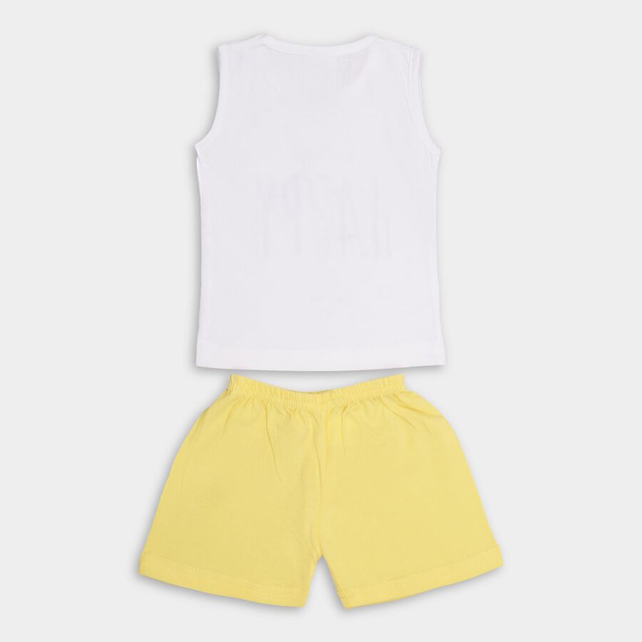 Infant Girls' 100% Cotton Short Set, Yellow, large image number null