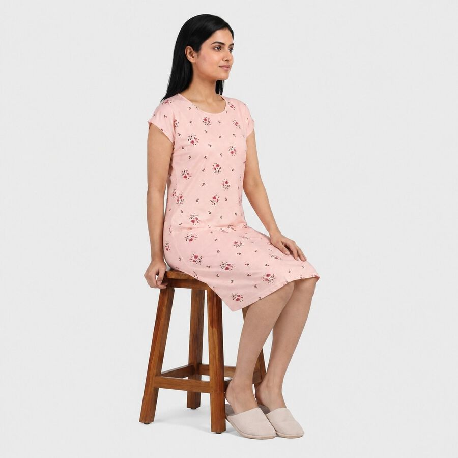Women Light Pink Nighty, हल्का गुलाबी, large