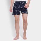Men's 100% Cotton Boxers, Navy Blue, small image number null