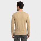 Men's Beige Crew Neck Regular T-Shirt, Beige, small