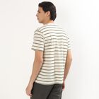 Men's Off White Round Neck Casual T-Shirt, Off White, small