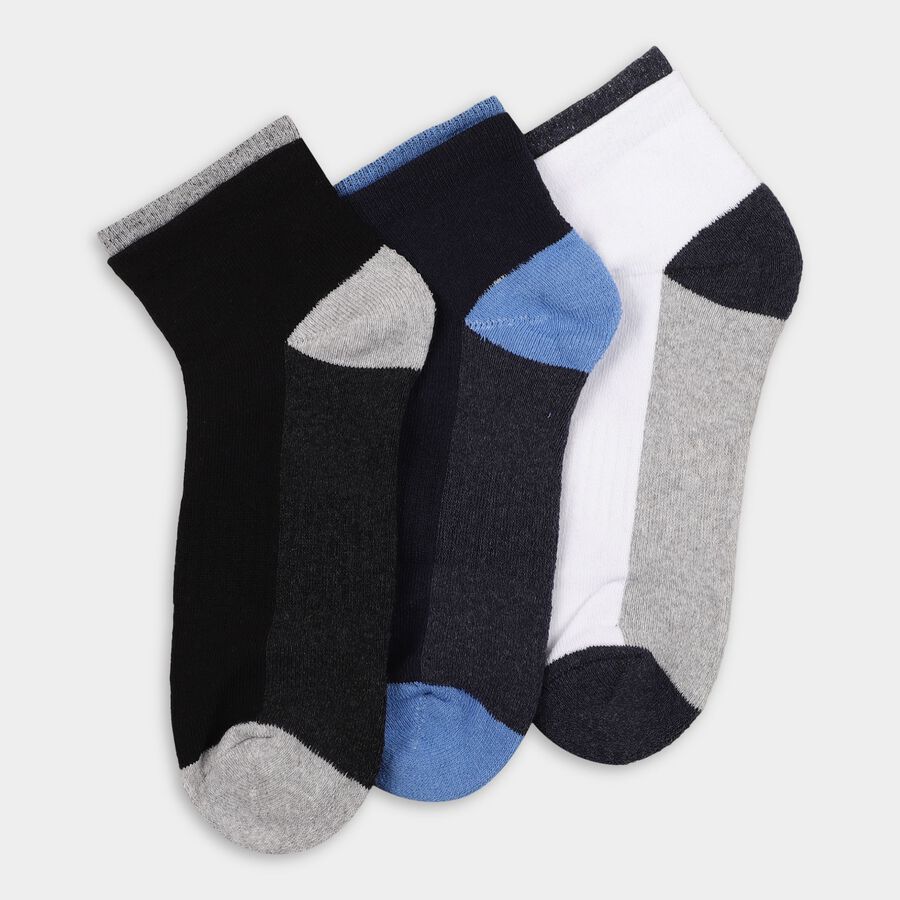 Men's Socks (Pack of 3), Black, large