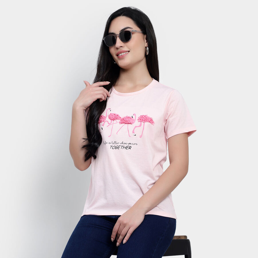 Round Neck T-Shirt, Light Pink, large image number null