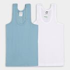 Boys' 100% Cotton Vest (Pack of 2), Light Blue, small image number null