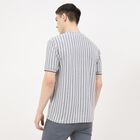 Men's Grey Round Neck Graphic Print T-Shirt, Light Grey, small