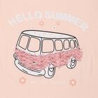 Girls' Pink Cotton Round Neck Casual T-Shirt, हल्का गुलाबी, small