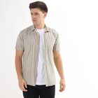 Men's Beige Cotton Regular Collar Casual Shirt, Beige, small image number null