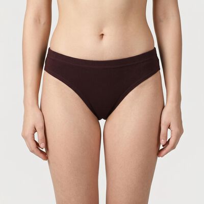 Women's Wine Regular Fit Solid Panty