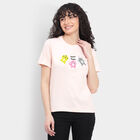 Cotton Round Neck T-Shirt, पीच, small image number null