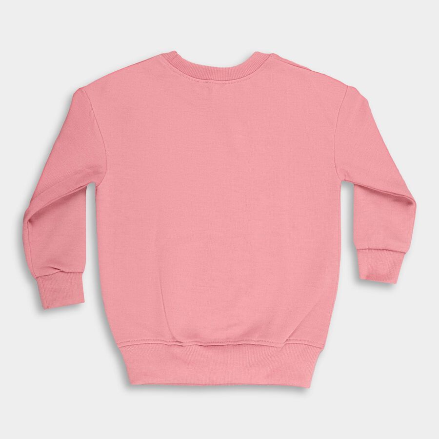 Boys Dusty Rose Crew Neck Printed Sweatshirt, Pink, large