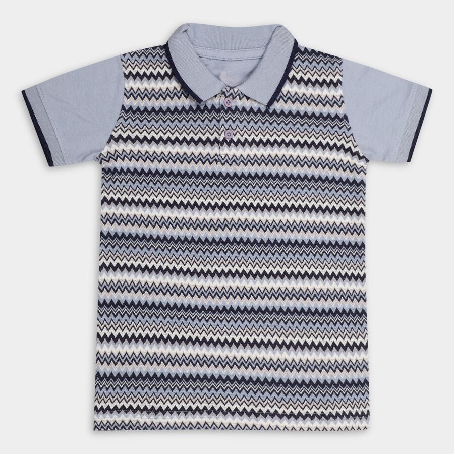 Boys' 100% Cotton Half Sleeves T-Shirt , Navy Blue, large image number null