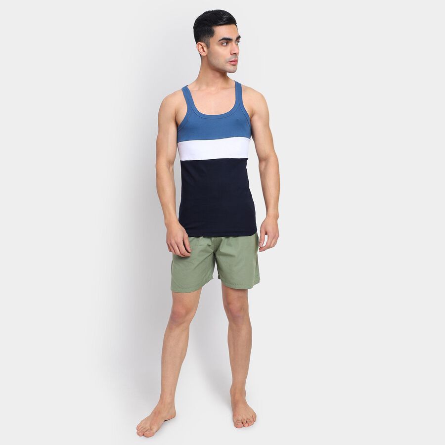 Men's 100% Cotton Gym T-Shirt , Mid Blue, large